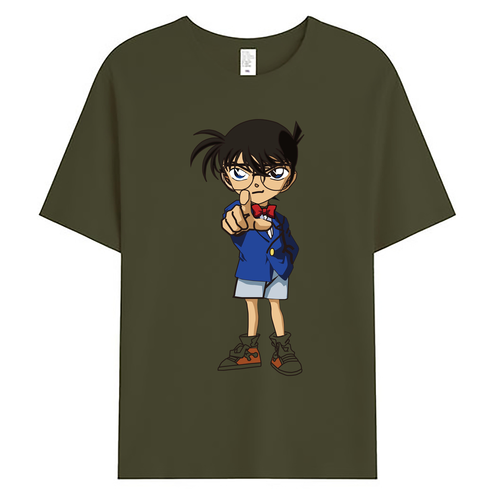 （画像用） 名探偵コナン 江戸川 コナン Detective Conan Conan Edogawa 綿100％ メンズ半袖Tシャツ｜肌触りやわらか＆通気性